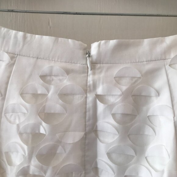 J.Crew | White Laser Cut Circle Midi Skirt - Picture 9 of 13